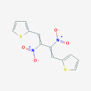 molecular formula C12H8N2O4S2 B12553134 Thiophene, 2,2'-(2,3-dinitro-1,3-butadiene-1,4-diyl)bis- CAS No. 145473-56-9