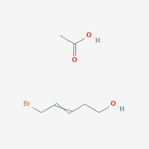 molecular formula C7H13BrO3 B12553168 Acetic acid;5-bromopent-3-en-1-ol CAS No. 144581-77-1