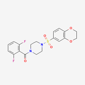 molecular formula C19H18F2N2O5S B1255320 (2,6-Difluorophenyl)-[4-(2,3-dihydro-1,4-benzodioxin-6-ylsulfonyl)-1-piperazinyl]methanone 
