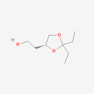 molecular formula C9H18O3 B12553298 2-[(4R)-2,2-Diethyl-1,3-dioxolan-4-yl]ethan-1-ol CAS No. 167074-04-6