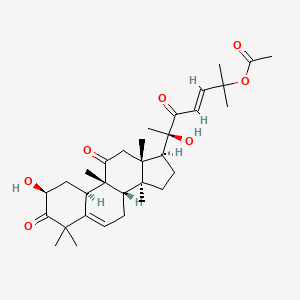 molecular formula C32H46O7 B1255340 [(E,6R)-6-羟基-6-[(2S,8S,9R,10R,13R,14S,17S)-2-羟基-4,4,9,13,14-五甲基-3,11-二氧代-2,7,8,10,12,15,16,17-八氢-1H-环戊并[a]菲并[17]烯-17-基]-2-甲基-5-氧代庚-3-烯-2-基]乙酸酯 