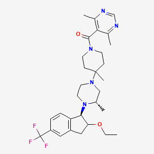 (4,6-Dimethylpyrimidin-5-yl)-[4-[(3S)-4-[(1R)-2-ethoxy-5-(trifluoromethyl)-2,3-dihydro-1H-inden-1-yl]-3-methylpiperazin-1-yl]-4-methylpiperidin-1-yl]methanone