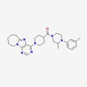 [3-methyl-4-(3-methylphenyl)-1-piperazinyl]-[1-(7,8,9,10-tetrahydro-6H-purino[9,8-a]azepin-4-yl)-4-piperidinyl]methanone
