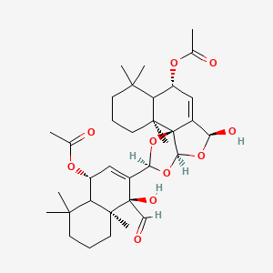 [(1S,2S,8R,11S,13S,15S)-15-[(1S,4R,8aS)-4-acetyloxy-1-formyl-1-hydroxy-5,5,8a-trimethyl-4a,6,7,8-tetrahydro-4H-naphthalen-2-yl]-11-hydroxy-2,6,6-trimethyl-12,14,16-trioxatetracyclo[8.6.0.01,13.02,7]hexadec-9-en-8-yl] acetate