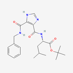 (2S)-4-methyl-2-[[oxo-[5-[oxo-[(phenylmethyl)amino]methyl]-1H-imidazol-4-yl]methyl]amino]pentanoic acid tert-butyl ester
