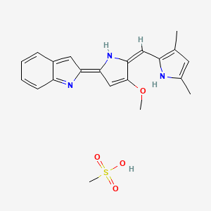 (2E)-2-[(5E)-5-[(3,5-dimethyl-1H-pyrrol-2-yl)methylidene]-4-methoxypyrrol-2-ylidene]indole;methanesulfonic acid