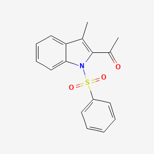 molecular formula C17H15NO3S B12553719 1H-Indole, 2-acetyl-3-methyl-1-(phenylsulfonyl)- CAS No. 143774-63-4