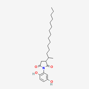 molecular formula C25H39NO4 B12553773 1-(2,5-Dihydroxyphenyl)-3-(pentadecan-2-YL)pyrrolidine-2,5-dione CAS No. 143184-29-6