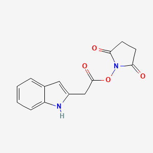 molecular formula C14H12N2O4 B12553817 1-{[(1H-Indol-2-yl)acetyl]oxy}pyrrolidine-2,5-dione CAS No. 189277-27-8