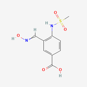 molecular formula C9H10N2O5S B12553857 Benzoic acid, 3-[(hydroxyimino)methyl]-4-[(methylsulfonyl)amino]- CAS No. 183430-45-7