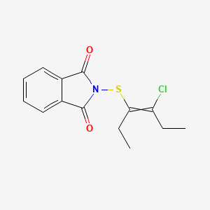 molecular formula C14H14ClNO2S B12553886 2-[(4-Chlorohex-3-en-3-yl)sulfanyl]-1H-isoindole-1,3(2H)-dione CAS No. 142142-16-3