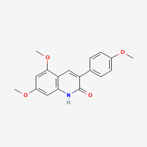 molecular formula C18H17NO4 B12553892 3-(4-Methoxyphenyl)-5,7-dimethoxyquinolin-2(1H)-one CAS No. 190774-12-0