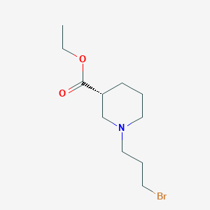 molecular formula C11H20BrNO2 B12553893 Ethyl (3R)-1-(3-bromopropyl)piperidine-3-carboxylate CAS No. 192658-61-0