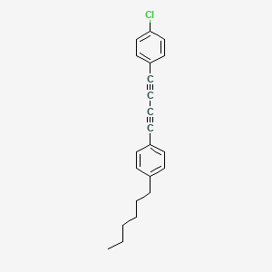 molecular formula C22H21Cl B12553989 1-Chloro-4-[4-(4-hexylphenyl)buta-1,3-diyn-1-yl]benzene CAS No. 143544-18-7