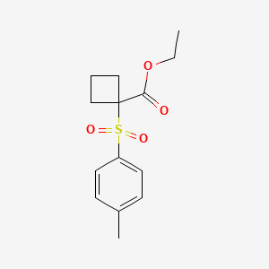 molecular formula C14H18O4S B12554004 Cyclobutanecarboxylic acid, 1-((4-methylphenyl)sulfonyl)-, ethyl ester CAS No. 160790-14-7