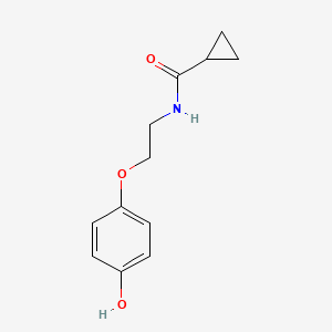 molecular formula C12H15NO3 B12554038 N-[2-(4-Hydroxyphenoxy)ethyl]cyclopropanecarboxamide CAS No. 143835-49-8