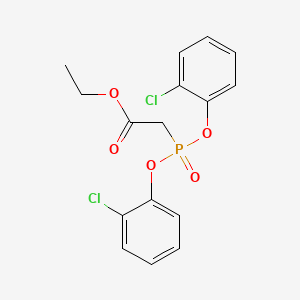 molecular formula C16H15Cl2O5P B12554142 [Bis(2-chlorophenoxy)phosphinyl]acetic acid ethyl ester CAS No. 188945-37-1