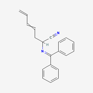 2-[(Diphenylmethylidene)amino]hepta-4,6-dienenitrile