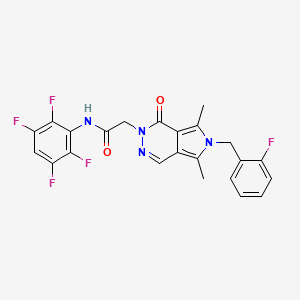 molecular formula C23H17F5N4O2 B1255419 2-[6-[(2-氟苯基)甲基]-5,7-二甲基-4-氧代-3-吡咯并[3,4-d]嘧啶基]-N-(2,3,5,6-四氟苯基)乙酰胺 