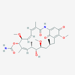 molecular formula C29H40N2O9 B1255427 [(4Z,6Z,8S,9S,10Z,12S,13R,14S,16S)-13-hydroxy-8,14,19-trimethoxy-4,10,12,16-tetramethyl-3,20,22-trioxo-2-azabicyclo[16.3.1]docosa-1(21),4,6,10,18-pentaen-9-yl] carbamate 
