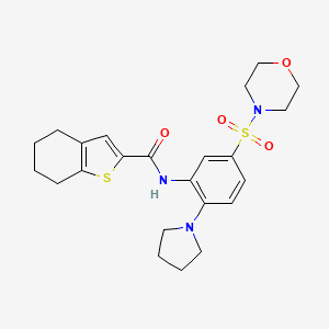 molecular formula C23H29N3O4S2 B1255428 N-[5-(4-morpholinylsulfonyl)-2-(1-pyrrolidinyl)phenyl]-4,5,6,7-tetrahydro-1-benzothiophene-2-carboxamide 