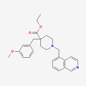 molecular formula C26H30N2O3 B1255439 1-(5-Isoquinolinylmethyl)-4-[(3-methoxyphenyl)methyl]-4-piperidinecarboxylic acid ethyl ester 