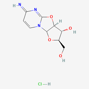molecular formula C9H12ClN3O4 B1255446 (4R,5R,6S)-4-(hydroxymethyl)-10-imino-3,7-dioxa-1,9-diazatricyclo[6.4.0.02,6]dodeca-8,11-dien-5-ol;hydrochloride 