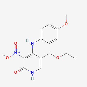 5-(Ethoxymethyl)-4-(4-methoxyanilino)-3-nitropyridin-2(1H)-one