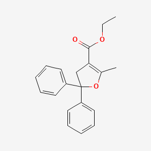 3-Furancarboxylic acid, 4,5-dihydro-2-methyl-5,5-diphenyl-, ethyl ester