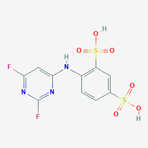 4-[(2,6-Difluoropyrimidin-4-yl)amino]benzene-1,3-disulfonic acid