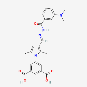 molecular formula C24H24N4O5 B1255461 5-[3-((E)-{[3-(dimethylamino)benzoyl]hydrazono}methyl)-2,5-dimethyl-1H-pyrrol-1-yl]isophthalic acid 