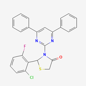 2-(2-Chloro-6-fluoro-phenyl)-3-(4,6-diphenylpyrimidin-2-yl)thiazolidin-4-one