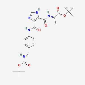 (2S)-2-[[[4-[[4-[[[(2-methylpropan-2-yl)oxy-oxomethyl]amino]methyl]anilino]-oxomethyl]-1H-imidazol-5-yl]-oxomethyl]amino]propanoic acid tert-butyl ester