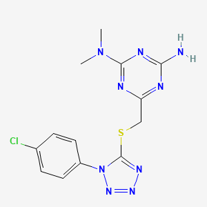 molecular formula C13H14ClN9S B1255484 6-[[[1-(4-chlorophenyl)-5-tetrazolyl]thio]methyl]-N2,N2-dimethyl-1,3,5-triazine-2,4-diamine 