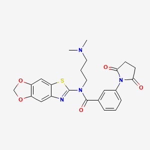 N-[3-(dimethylamino)propyl]-N-([1,3]dioxolo[4,5-f][1,3]benzothiazol-6-yl)-3-(2,5-dioxo-1-pyrrolidinyl)benzamide