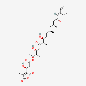 molecular formula C33H50O10 B1255500 [(2R,3S,4R,7S,8S,11S,13R,16E)-17-ethyl-4,8-dihydroxy-3,7,11,13-tetramethyl-6,15-dioxononadeca-16,18-dien-2-yl] (3R)-3-hydroxy-3-(4-methyl-2,5-dioxofuran-3-yl)propanoate 