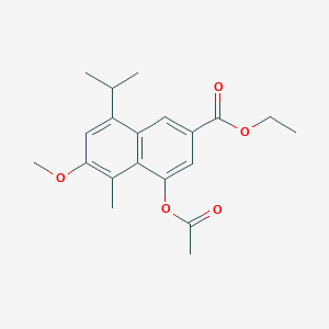 2-Naphthalenecarboxylic acid, 4-(acetyloxy)-6-methoxy-5-methyl-8-(1-methylethyl)-, ethyl ester