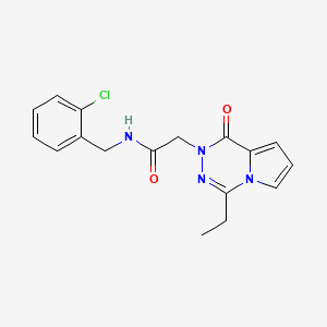molecular formula C17H17ClN4O2 B1255504 N-[(2-chlorophenyl)methyl]-2-(4-ethyl-1-oxo-2-pyrrolo[1,2-d][1,2,4]triazinyl)acetamide 