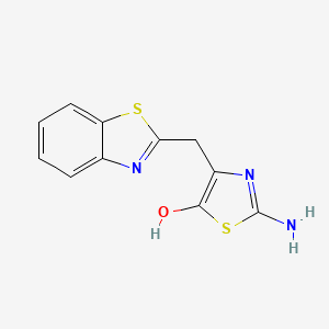 molecular formula C11H9N3OS2 B12555045 2-Amino-4-[(1,3-benzothiazol-2-yl)methyl]-1,3-thiazol-5-ol CAS No. 193273-28-8