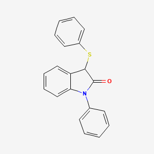 molecular formula C20H15NOS B12555062 2H-Indol-2-one, 1,3-dihydro-1-phenyl-3-(phenylthio)- CAS No. 193815-35-9