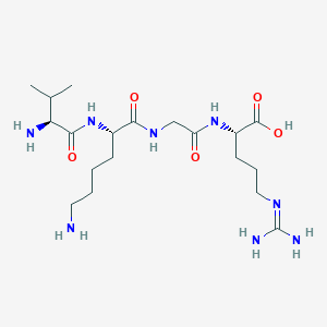 molecular formula C19H38N8O5 B12555140 L-Arginine, L-valyl-L-lysylglycyl- CAS No. 190391-93-6