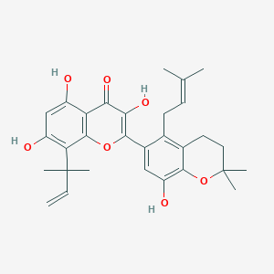 molecular formula C30H34O7 B1255526 3,5,7-Trihydroxy-2-[8-hydroxy-2,2-dimethyl-5-(3-methylbut-2-enyl)-3,4-dihydrochromen-6-yl]-8-(2-methylbut-3-en-2-yl)chromen-4-one 