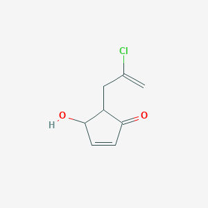 molecular formula C8H9ClO2 B12555298 5-(2-Chloroprop-2-en-1-yl)-4-hydroxycyclopent-2-en-1-one CAS No. 144269-08-9