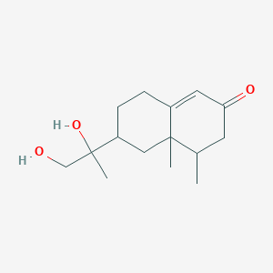 molecular formula C15H24O3 B1255532 6-(1,2-Dihydroxypropan-2-yl)-4,4a-dimethyl-3,4,5,6,7,8-hexahydronaphthalen-2-one 