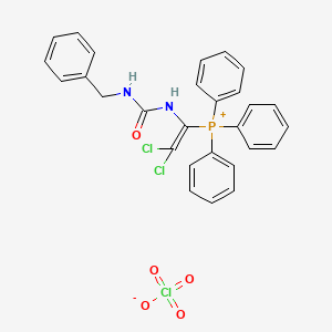 {1-[(Benzylcarbamoyl)amino]-2,2-dichloroethenyl}(triphenyl)phosphanium perchlorate