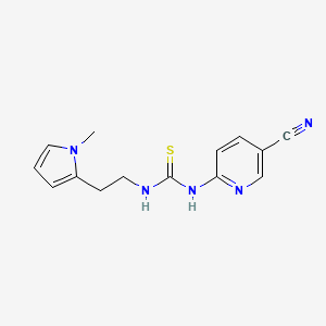 molecular formula C14H15N5S B12555334 Thiourea, N-(5-cyano-2-pyridinyl)-N'-(2-(1-methyl-1H-pyrrol-2-yl)ethyl)- CAS No. 181305-52-2