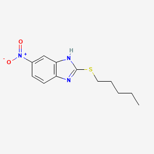 molecular formula C12H15N3O2S B12555343 6-Nitro-2-(pentylsulfanyl)-1H-benzimidazole CAS No. 143966-23-8