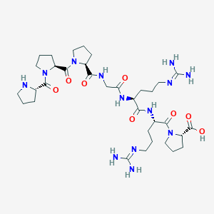 molecular formula C34H57N13O8 B12555351 L-Proline, L-prolyl-L-prolyl-L-prolylglycyl-L-arginyl-L-arginyl- CAS No. 192565-50-7