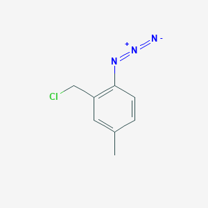 molecular formula C8H8ClN3 B12555380 Benzene, 1-azido-2-(chloromethyl)-4-methyl- CAS No. 146954-08-7