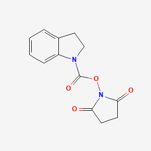 molecular formula C13H12N2O4 B12555400 2,5-Pyrrolidinedione, 1-[[(2,3-dihydro-1H-indol-1-yl)carbonyl]oxy]- CAS No. 173601-02-0